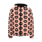 Lips Pattern Print Design 02 Men's Padded Hooded Jacket