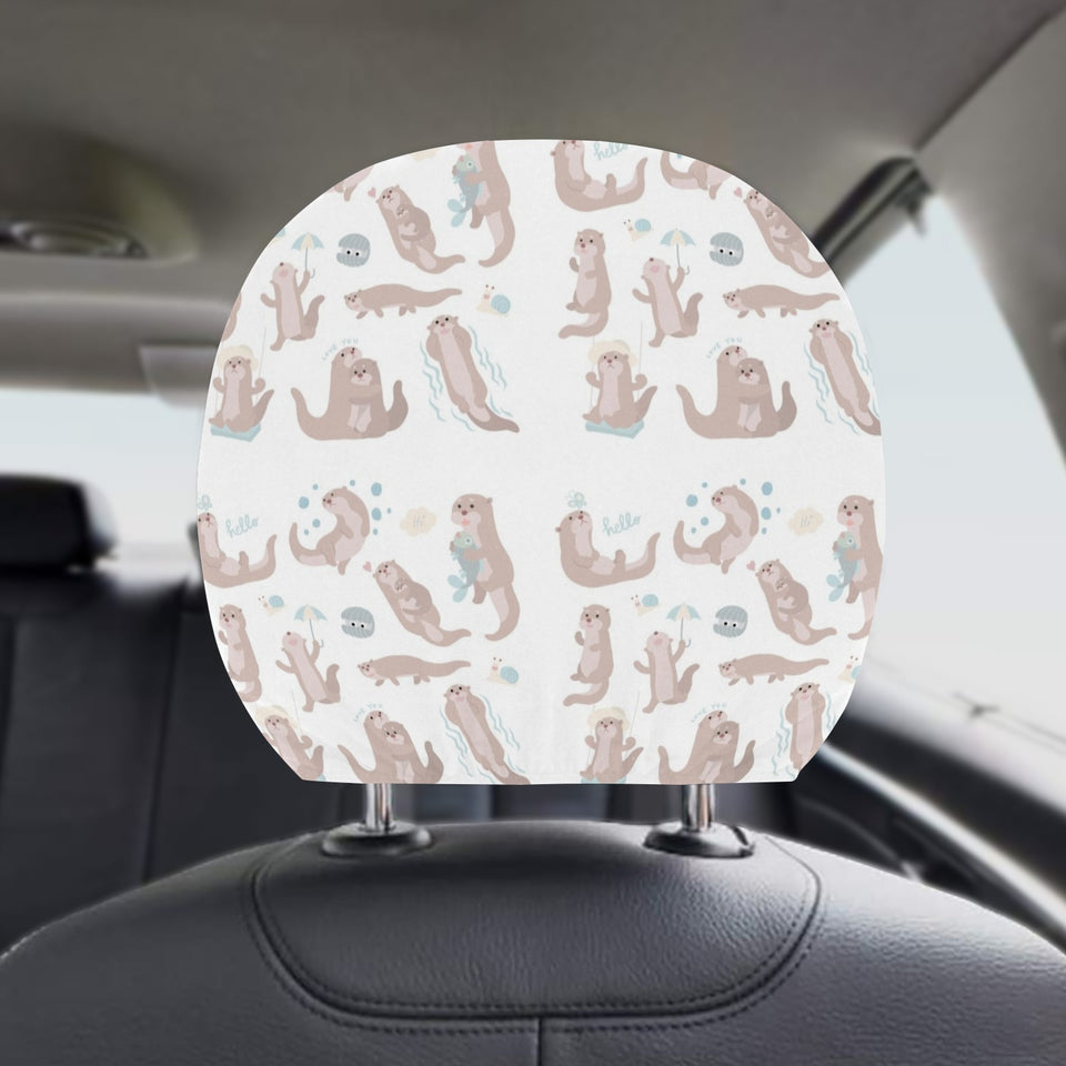 Cute sea otters pattern Car Headrest Cover