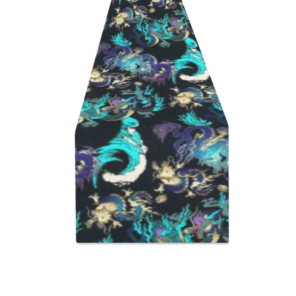 Dragon sea wave pattern Table Runner
