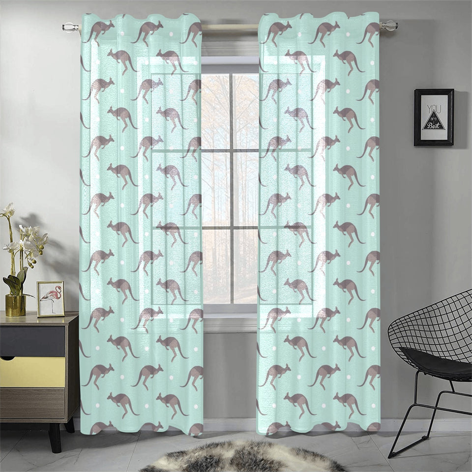 Kangaroo pattern background Gauze Curtain