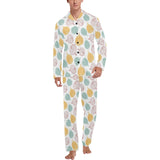 colorful onions white background Men's Long Pajama Set