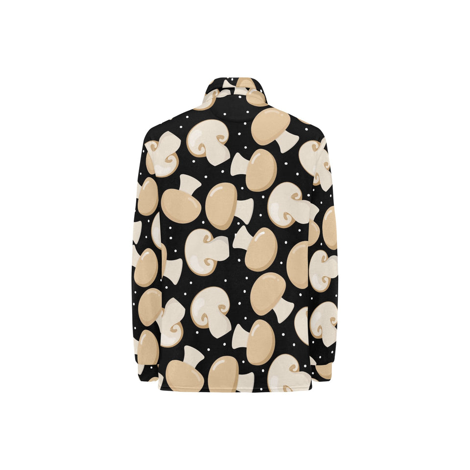 Champignon mushroom pattern Women's Long Sleeve Polo Shirt