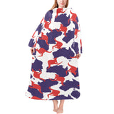 Kangaroo Australian pattern Blanket Robe with Sleeves