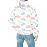 Hippopotamus Pattern Print Design 03 Men's Padded Hooded Jacket