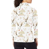 Beautiful Japanese cranes pattern Women's Long Sleeve Polo Shirt