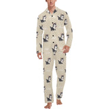 Cute Siberian Husky Men's Long Pajama Set