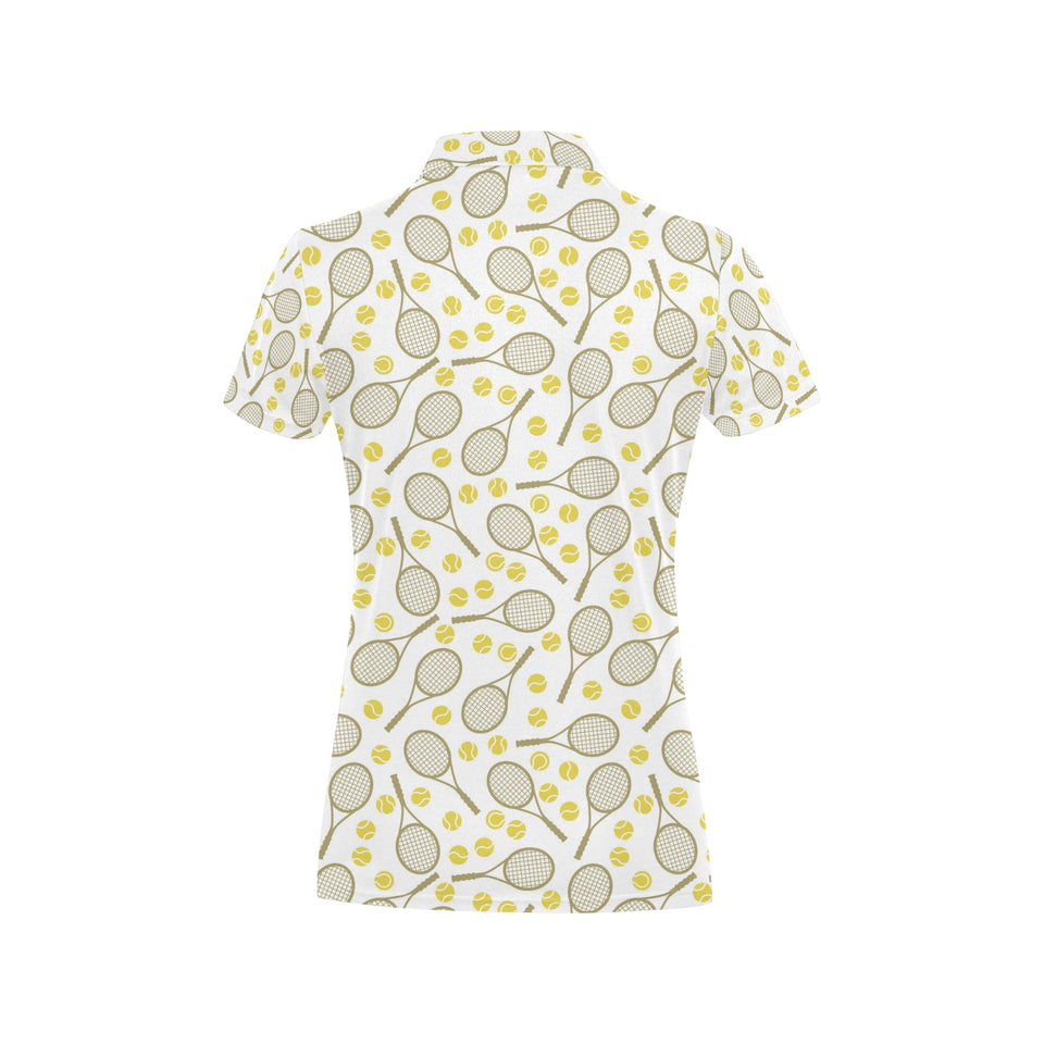 Tennis Pattern Print Design 02 Women's All Over Print Polo Shirt