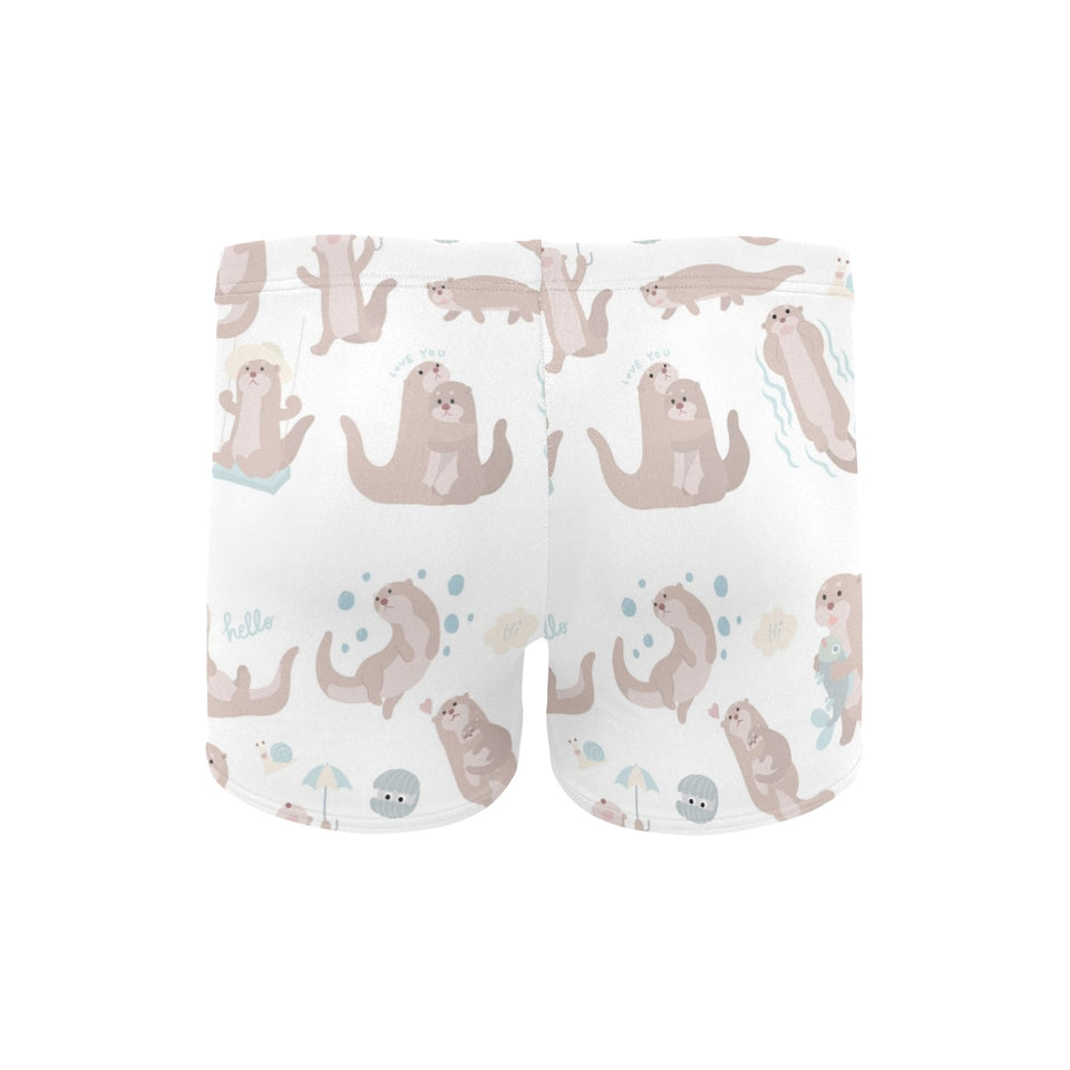 Cute sea otters pattern Men's Swimming Trunks