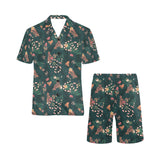 Snake forest pattern Men's V-Neck Short Pajama Set