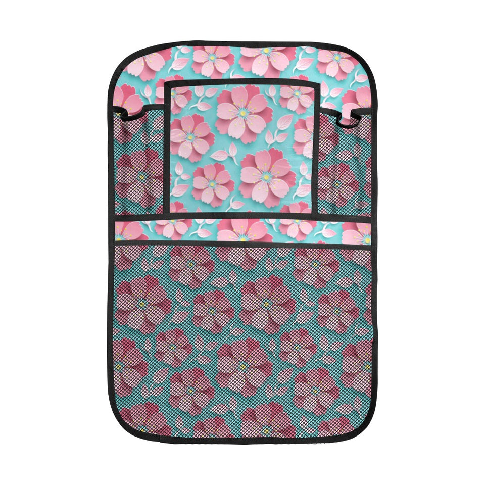 3D sakura cherry blossom pattern Car Seat Back Organizer