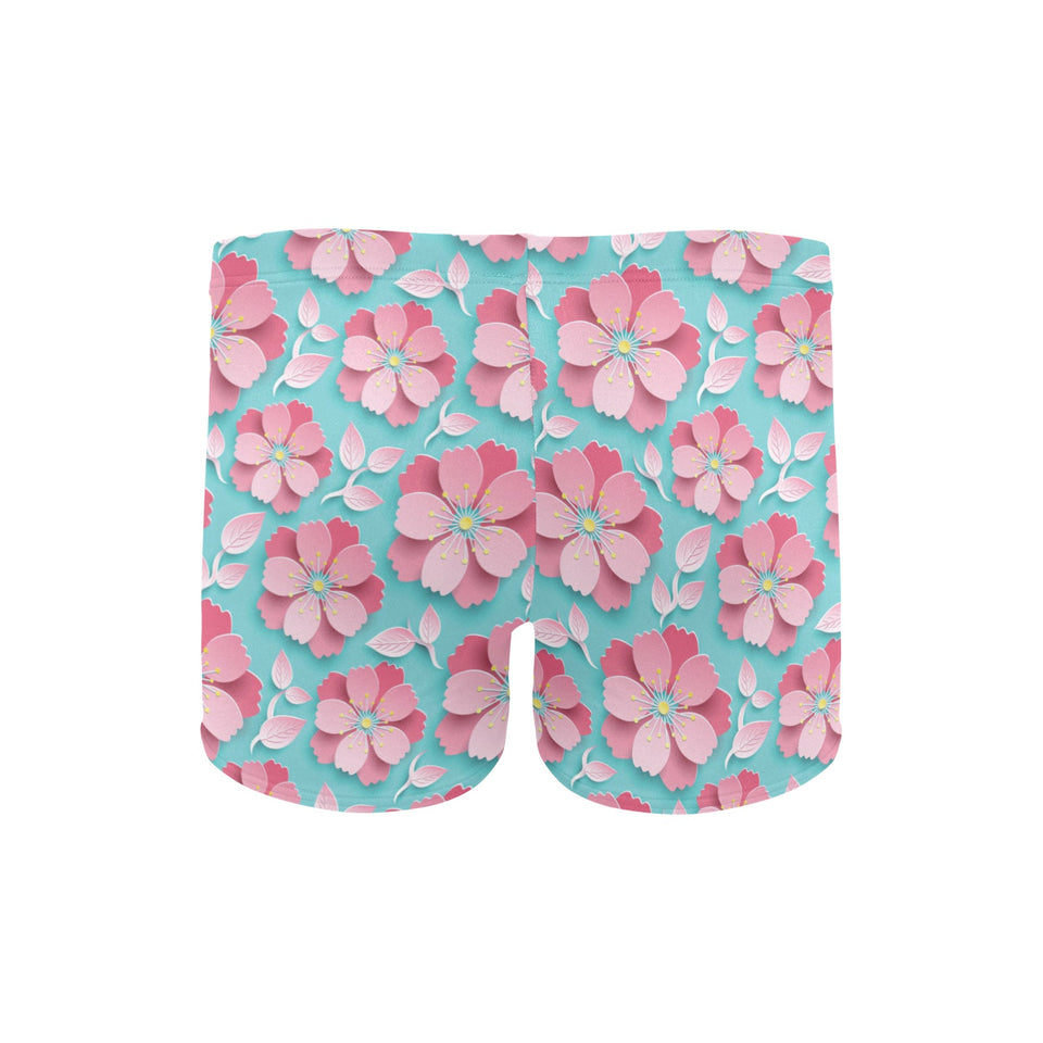 3D sakura cherry blossom pattern Men's Swimming Trunks