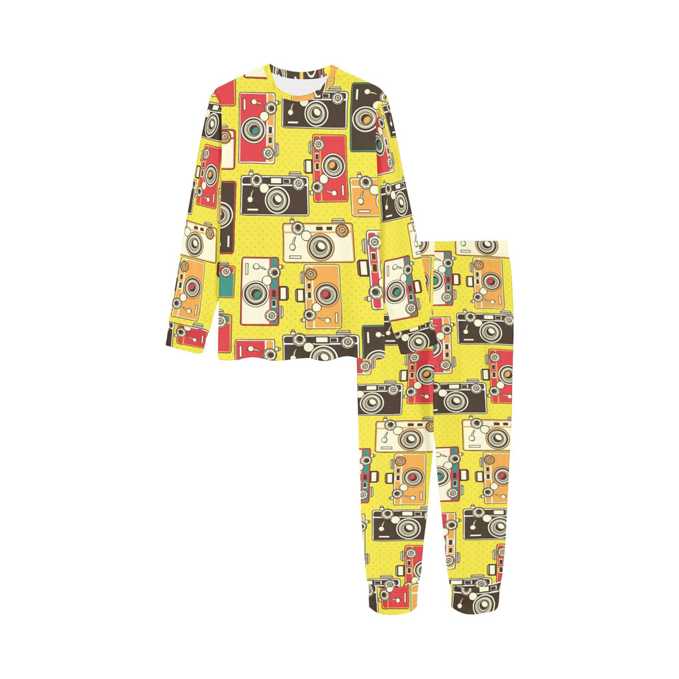 Camera Pattern Print Design 02 Kids' Boys' Girls' All Over Print Pajama Set