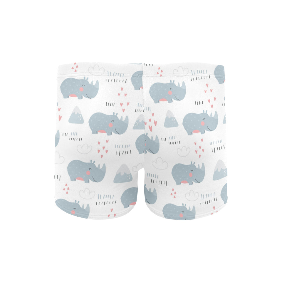 cute rhino heart pattern Men's Swimming Trunks