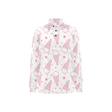 Hand drawn ice cream pattern Women's Long Sleeve Polo Shirt