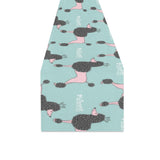 poodle dog green background Table Runner