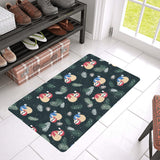 Cute sloths sleeping christmas ball santa hat patt Doormat