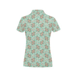 Hippopotamus Pattern Print Design 02 Women's All Over Print Polo Shirt