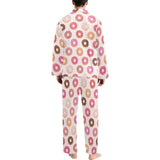 Colorful donut pattern Men's Long Pajama Set