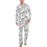 Cute french bulldog head pattern Men's Long Pajama Set