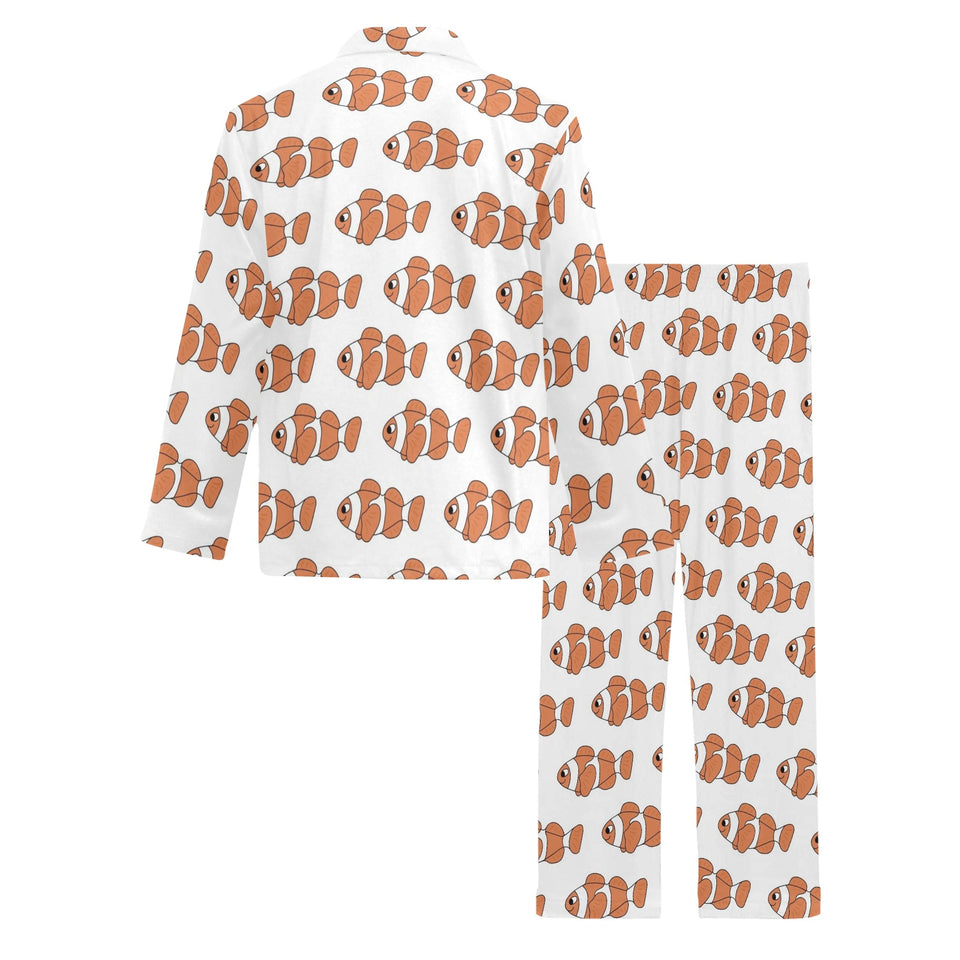 Clown Fish Pattern Print Design 05 Men's Long Pajama Set