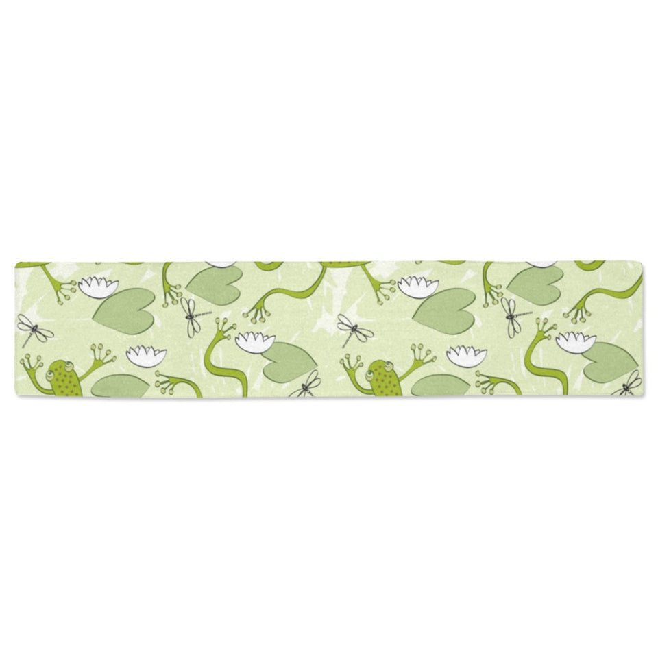 Cute frog dragonfly pattern Table Runner