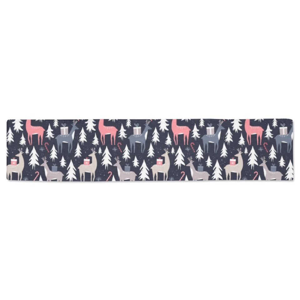Deers Winter Christmas pattern Table Runner