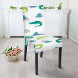 Watercolor Crocodile Pattern Dining Chair Slipcover