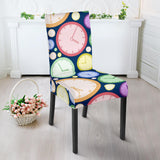 Colorful Clock Background Dining Chair Slipcover