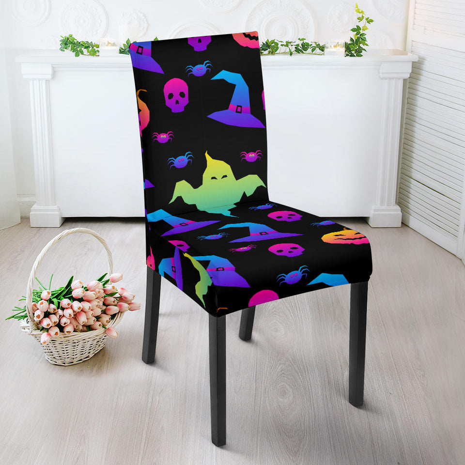 Colorful Halloween Background Dining Chair Slipcover