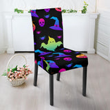 Colorful Halloween Background Dining Chair Slipcover