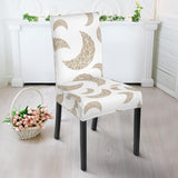 Cool Gold Moon Abstract Pattern Dining Chair Slipcover