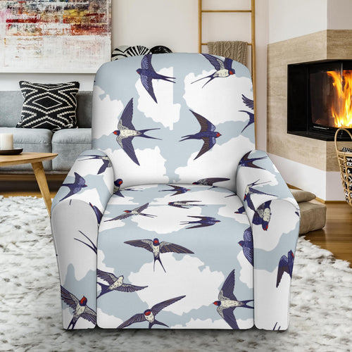 Swallow Pattern Print Design 05 Recliner Chair Slipcover