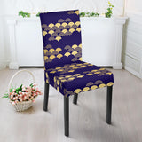 Beautiful Japanese Fan Pattern Dining Chair Slipcover