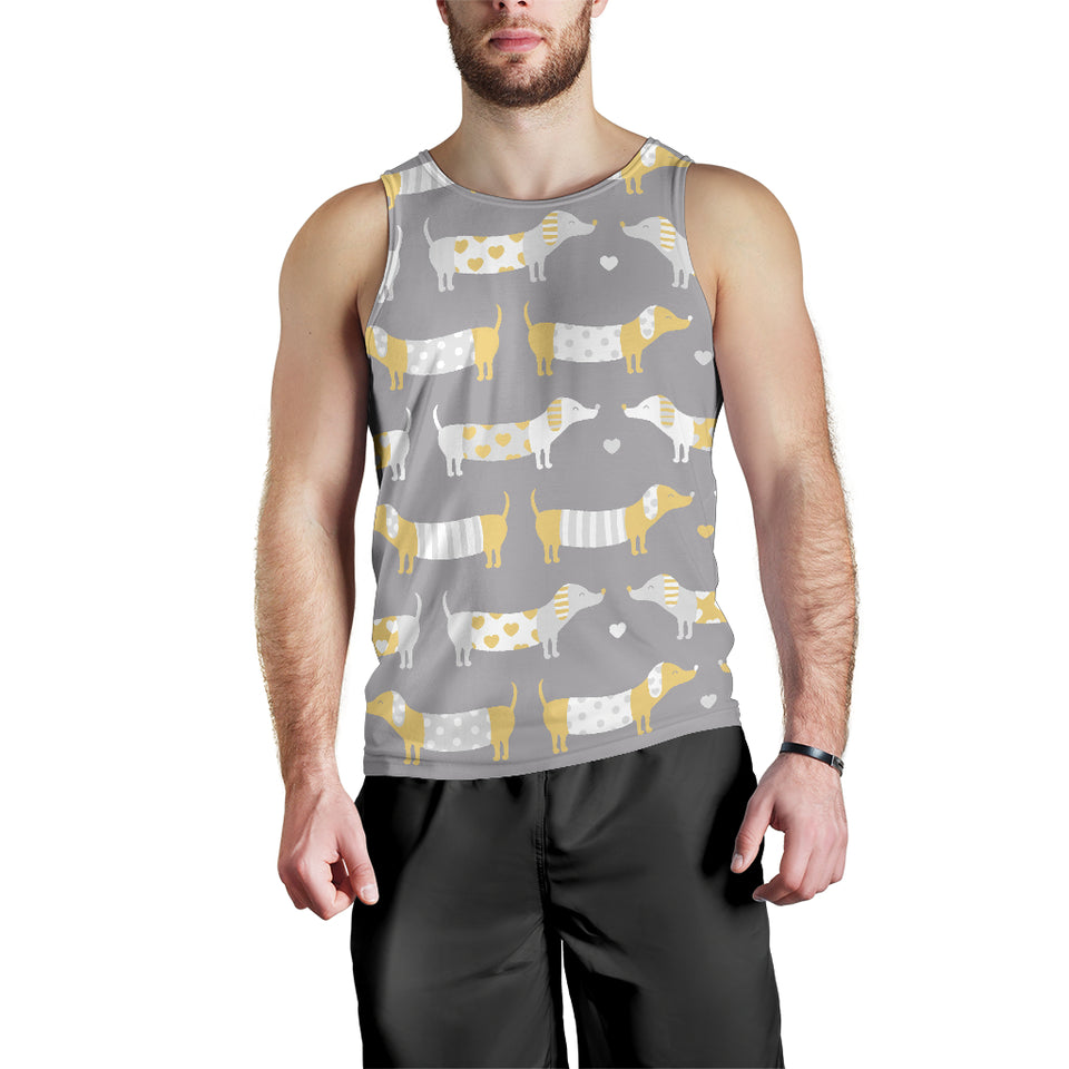 Cute dachshund dog pattern Men Tank Top