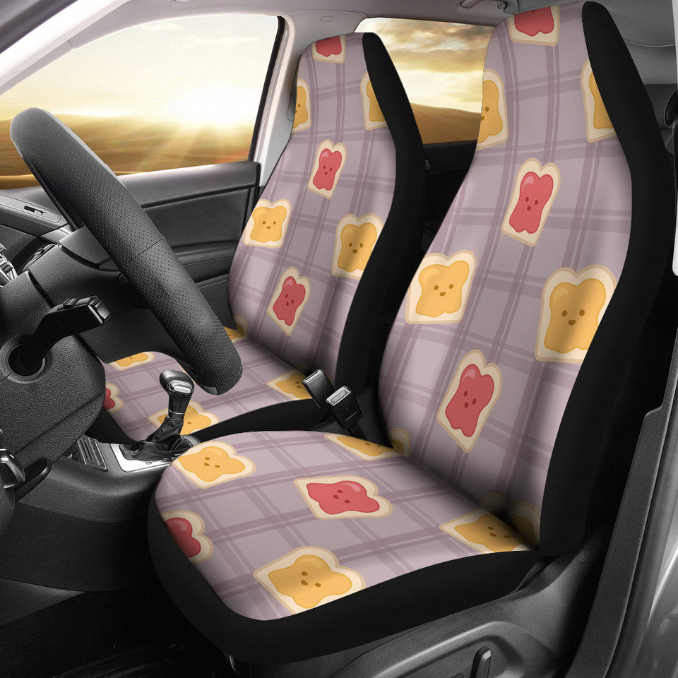 Bread Toast Pattern Print Design 05 Universal Fit Car Seat Covers