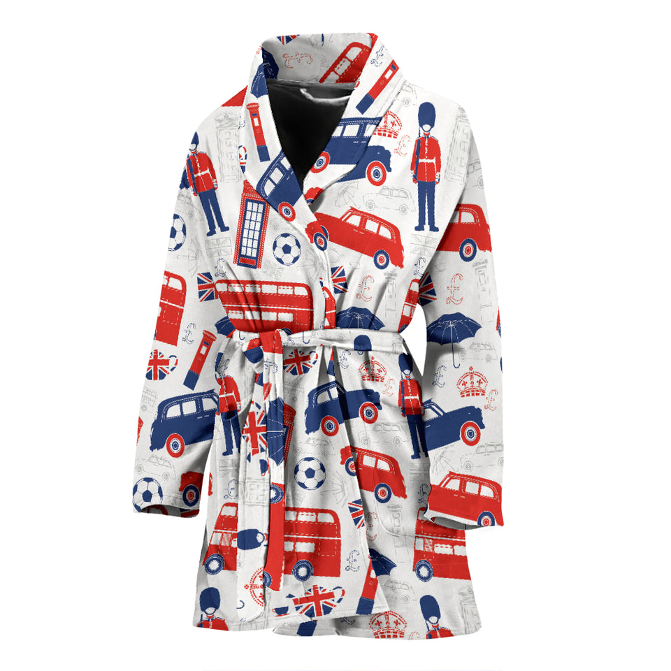 British Pattern Print Design 03 Women's Bathrobe