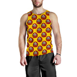 Daruma japanese wooden doll yellow background Men Tank Top