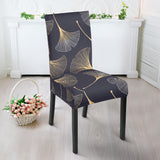 Gold Ginkgo Leaves Dining Chair Slipcover
