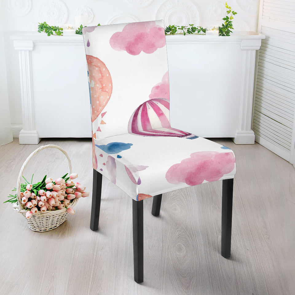 Watercolor Air Balloon Cloud Pattern Dining Chair Slipcover