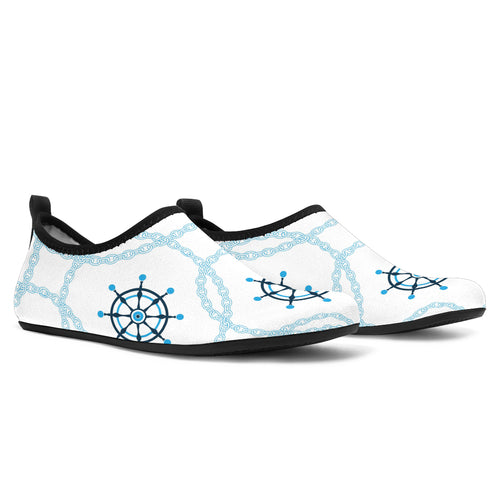 Nautical Steering Wheel Chain Aqua Shoes