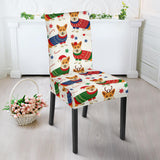 Corgi Christmas Pattern Dining Chair Slipcover