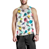 Dragonflies ginkgo leaves pattern Men Tank Top