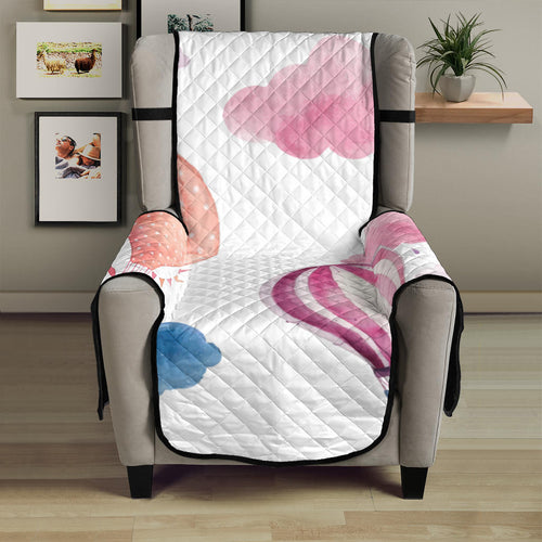 Watercolor air balloon cloud pattern Chair Cover Protector