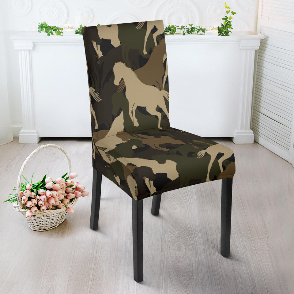 Horse Camo Camouflage Pattern Dining Chair Slipcover