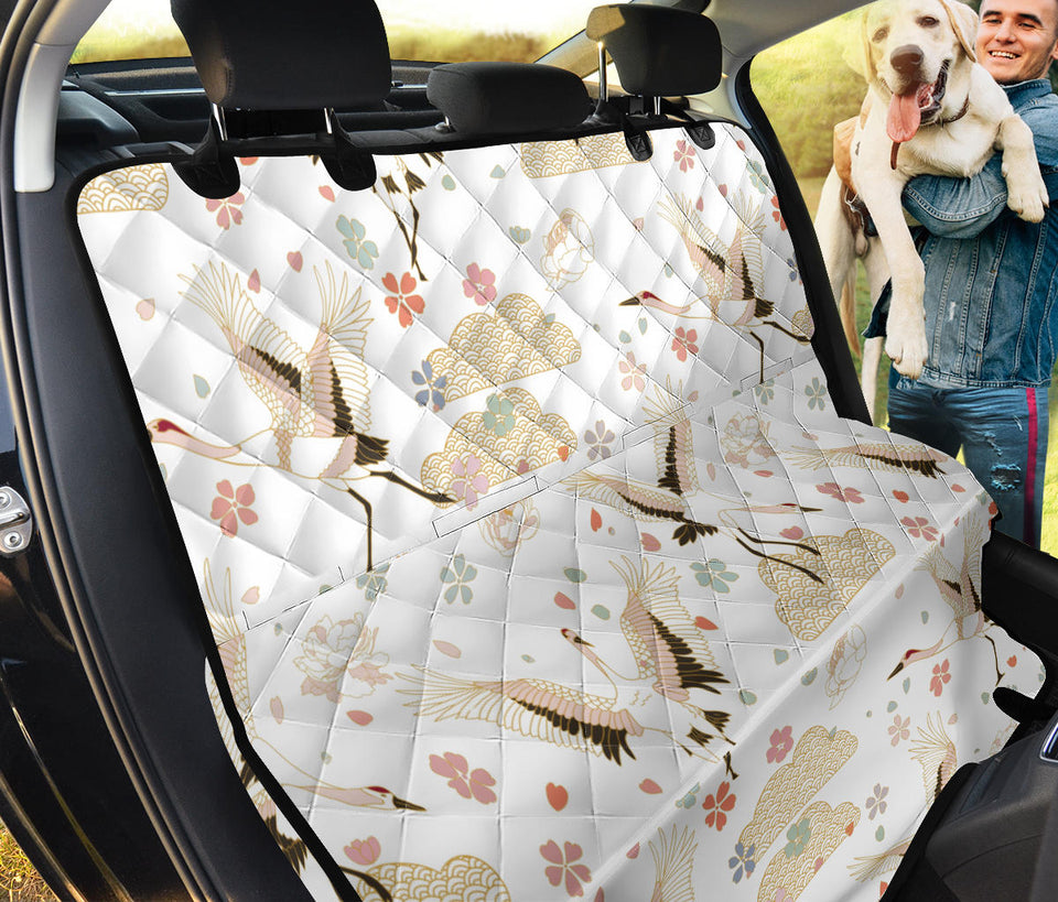 Beautiful Japanese Cranes Pattern Dog Car Seat Covers
