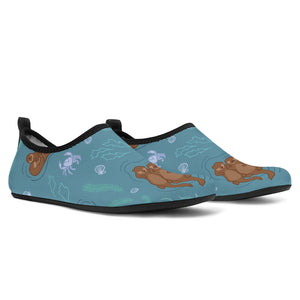 Sea Otters Pattern Aqua Shoes