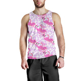 Pink flamingo flower pattern Men Tank Top