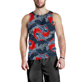Koi Fish Carp Fishs hand drawn japanese art Men Tank Top