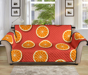 Oranges pattern red background Sofa Cover Protector