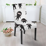 Ninja Pattern Plaid Background Dining Chair Slipcover